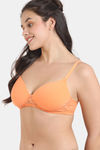 Zivame Padded Non Wired 3/4Th Coverage Lace Bra - Mock Orange — thumbnail 3